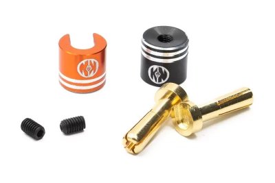 Racing PK G4/4mm konektory (+ oranžová/- černá), 1 pár