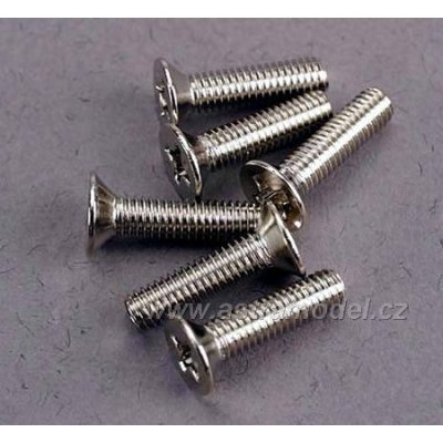 Traxxas šroub křížový M3x12mm zápustná hlava zink. (6)