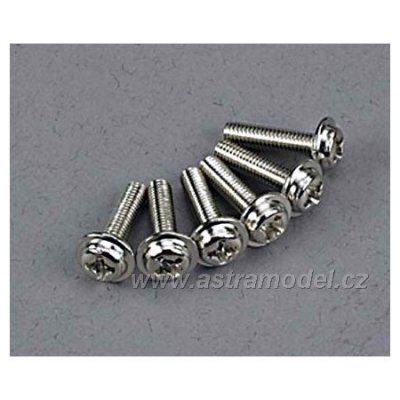 Traxxas šroub křížový M3x12mm hlava s límcem zink. (6)
