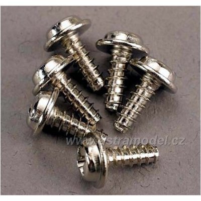 Traxxas vrut křížový 3x8mm hlava s límcem zink. (6)