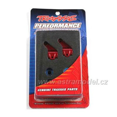 Traxxas těhlice přední hliníková červená (pár)
