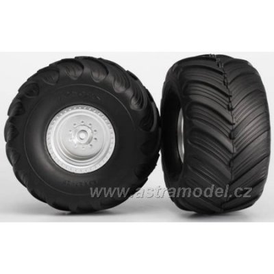 Traxxas kolo 2.0/3.0", disk saténový chrom, pneu Terra Groove (pár)
