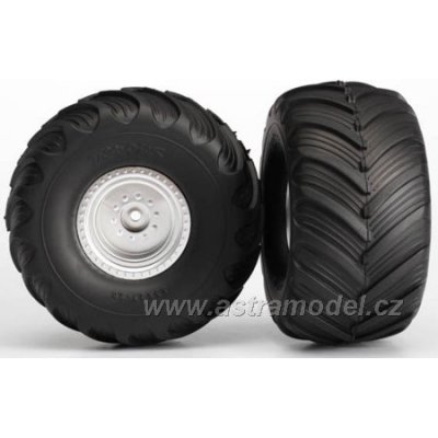 Traxxas kolo 3.0/2.0", polomatný disk, 19mm, pneu Terra Groove (pár)