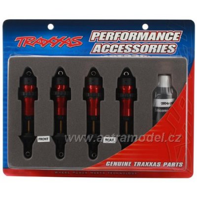 Traxxas tlumič GTR hliníkový červený (2)