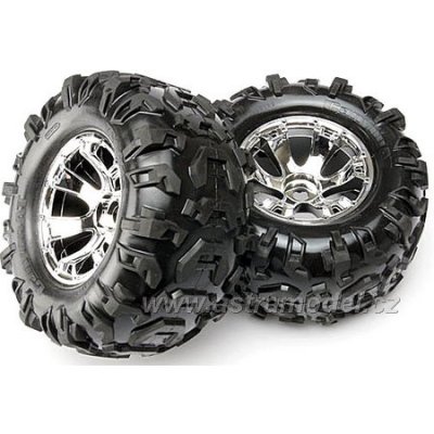 Traxxas kolo 3.8", disk Geode stříbrný S17, pneu Canyon AT (2)