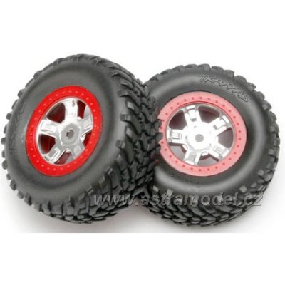 Traxxas kolo 1.4/1.8", disk SCT saténový-červený, pneu SCT (2)