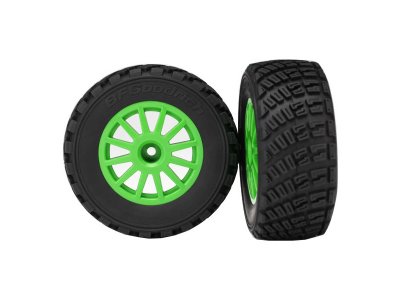 Traxxas kolo 2.2/3.0", disk Rally zelený, pneu Gravel (2)