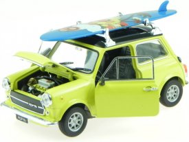 Mini cooper 1300 1:24 s prknem žlutý