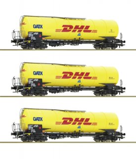 ROCO 76029 H0 3ks Cisternový vůz Zacns DHL