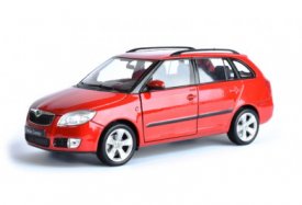 Model auta Welly Škoda Fabia 2009 Combi II (červená) 1:24