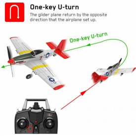 RC letadlo Volantex Mustang P51 RC Gilder, 6-osý gyroskop, RTF